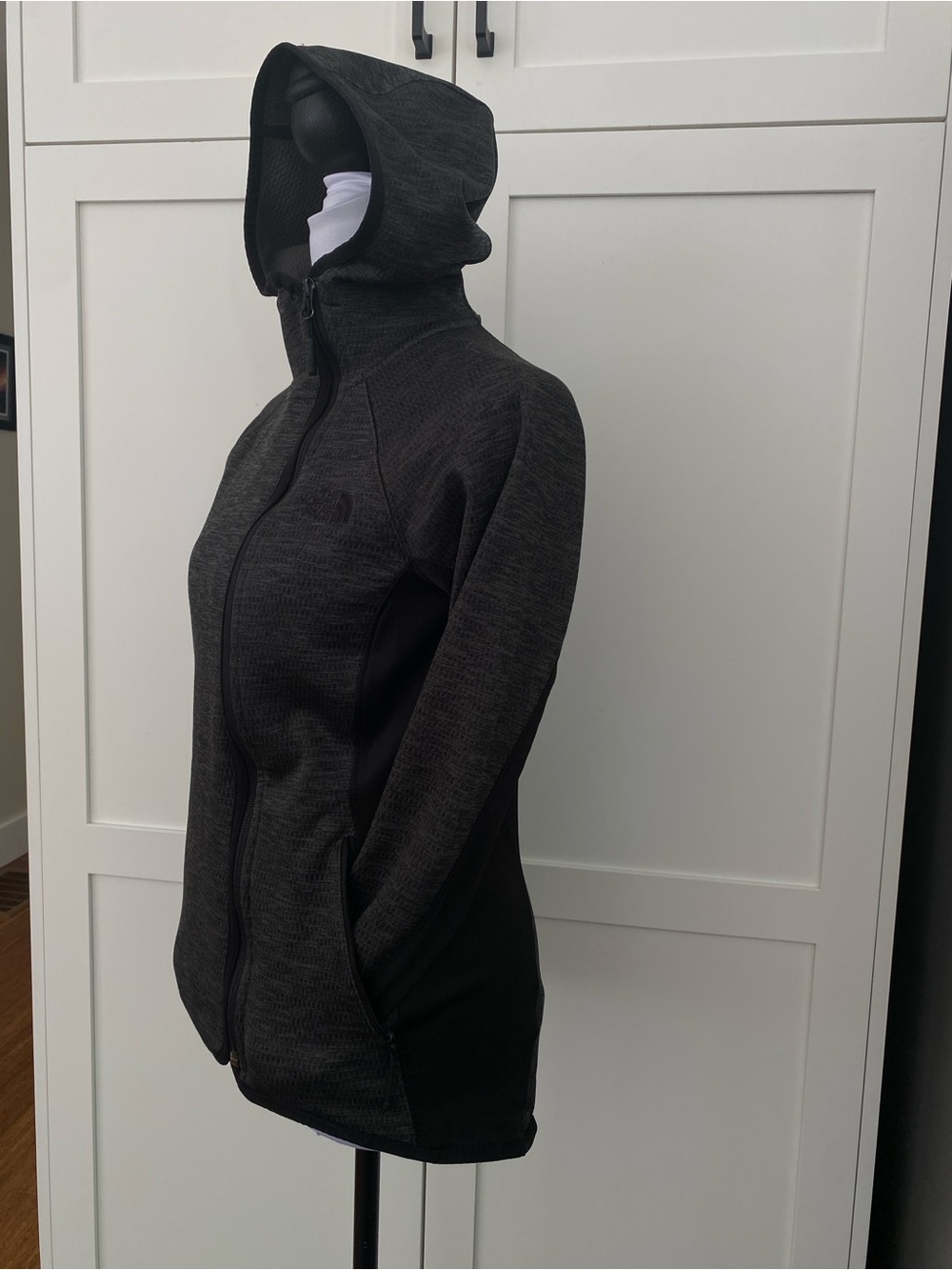 TNF Arcata Knit Asymmetrical Full Zip Hoodie Fleece Technical Jacket Grey Small